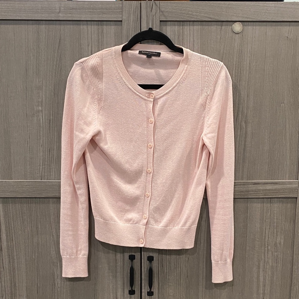 Banana Republic Light Pink Button Up Cardigan